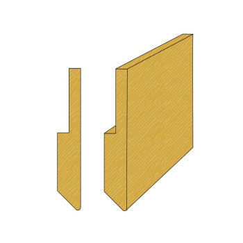 Schematische Darstellung des Holzeinsatz für Eclisse PLANO SL Fußleistenprofile aus Aluminium