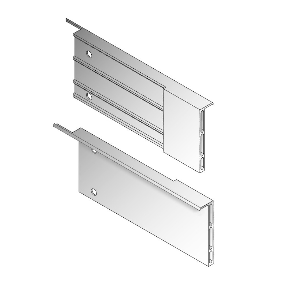 PLANO SL Sockel-Ansatzprofil für Syntesis Line (Luce) Schiebetürkasten Massivwand - 4 Stk.